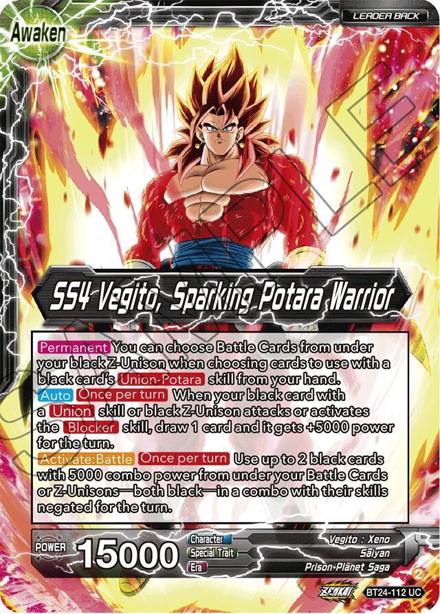 SS4 Son Goku & SS4 Vegeta // SS4 Vegito, Sparking Potara Warrior (Collector Booster Foil) BT24-112 card from Beyond Generations