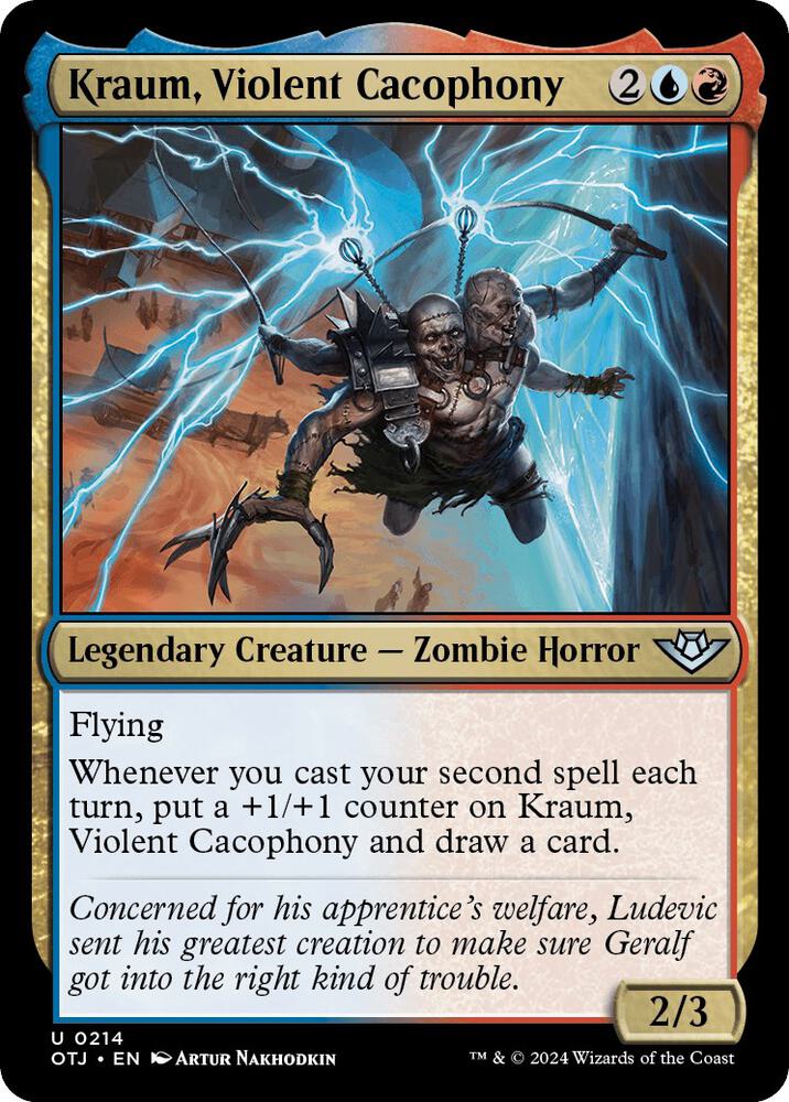 Kraum, Violent Cacophony 214 card from Outlaws of Thunder Junction