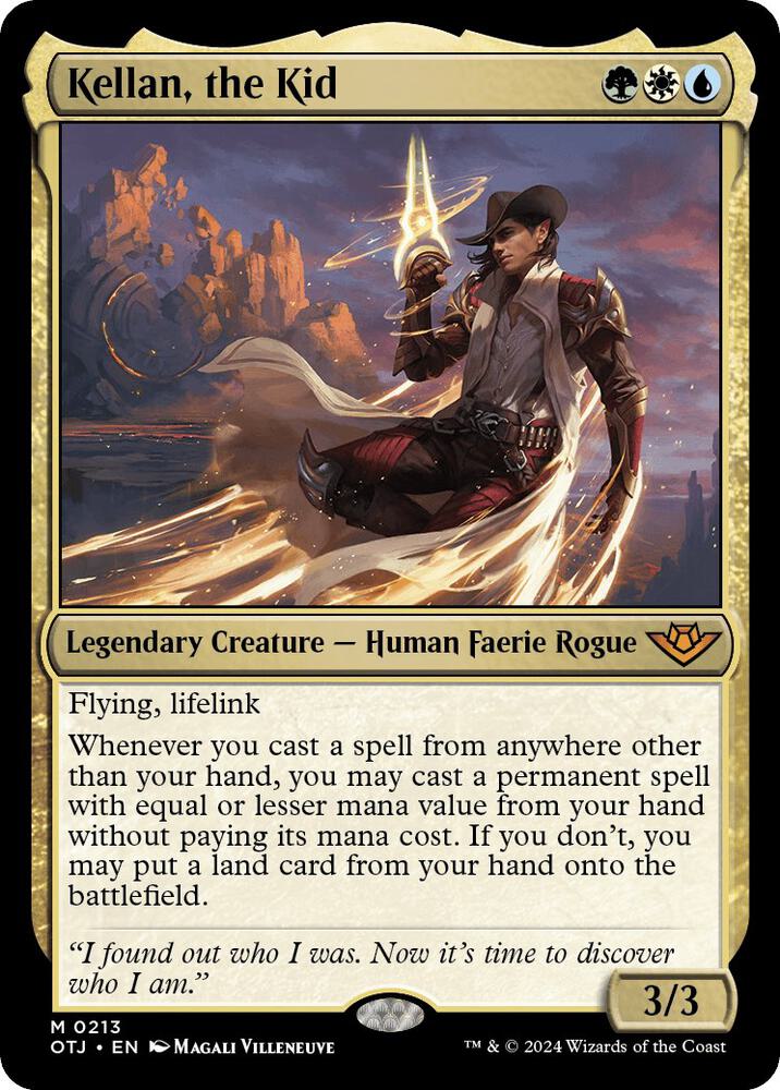 Kellan, the Kid 213 card from Outlaws of Thunder Junction