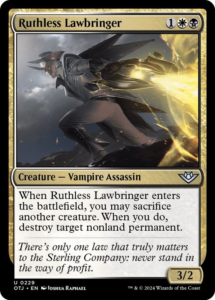 Ruthless Lawbringer 229 card from Outlaws of Thunder Junction