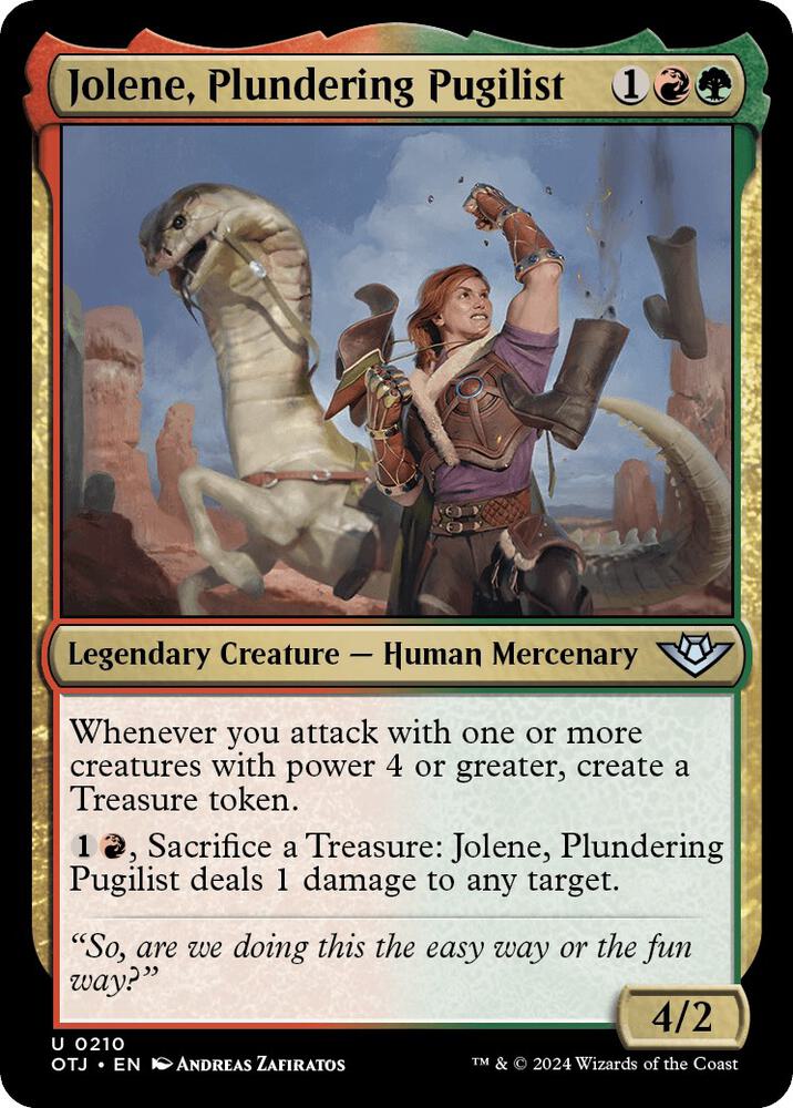 Jolene, Plundering Pugilist 210 card from Outlaws of Thunder Junction