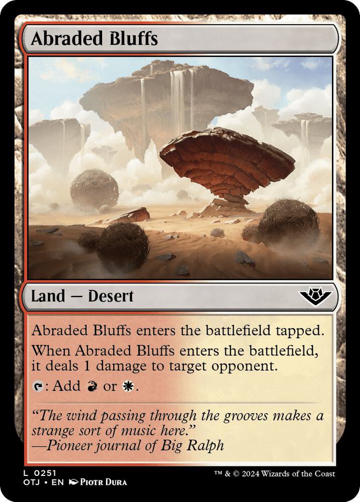 Abraded Bluffs 251 card from Outlaws of Thunder Junction