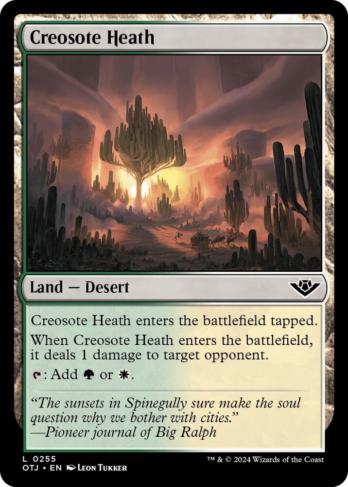Creosote Heath 255 card from Outlaws of Thunder Junction