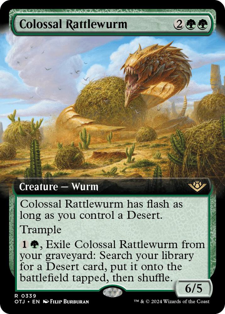 Colossal Rattlewurm (Extended Art) 339 card from Outlaws of Thunder Junction
