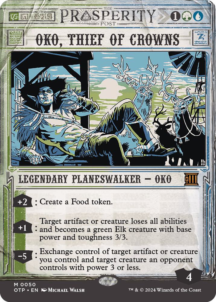 Oko, Thief of Crowns 50 card from Outlaws of Thunder Junction: Breaking News
