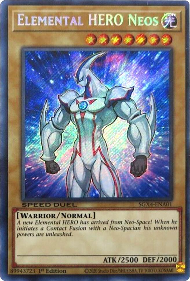 Elemental HERO Neos (Secret Rare) SGX4-ENA01 card from Speed Duel GX: Midterm Destruction