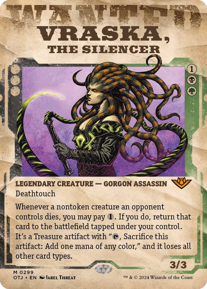 Vraska, the Silencer (Showcase) 299 card from Outlaws of Thunder Junction