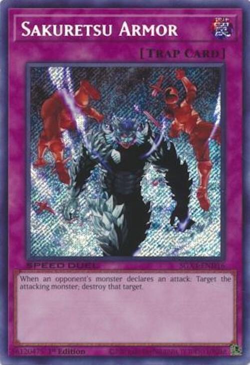 Sakuretsu Armor (Secret Rare) SGX4-END16 card from Speed Duel GX: Midterm Destruction