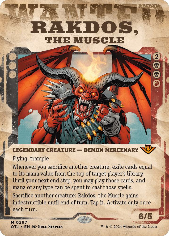 Rakdos, the Muscle (Showcase) 297 card from Outlaws of Thunder Junction