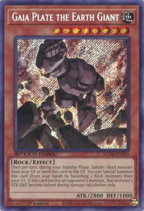 Gaia Plate the Earth Giant (Secret Rare) SGX4-END01 card from Speed Duel GX: Midterm Destruction