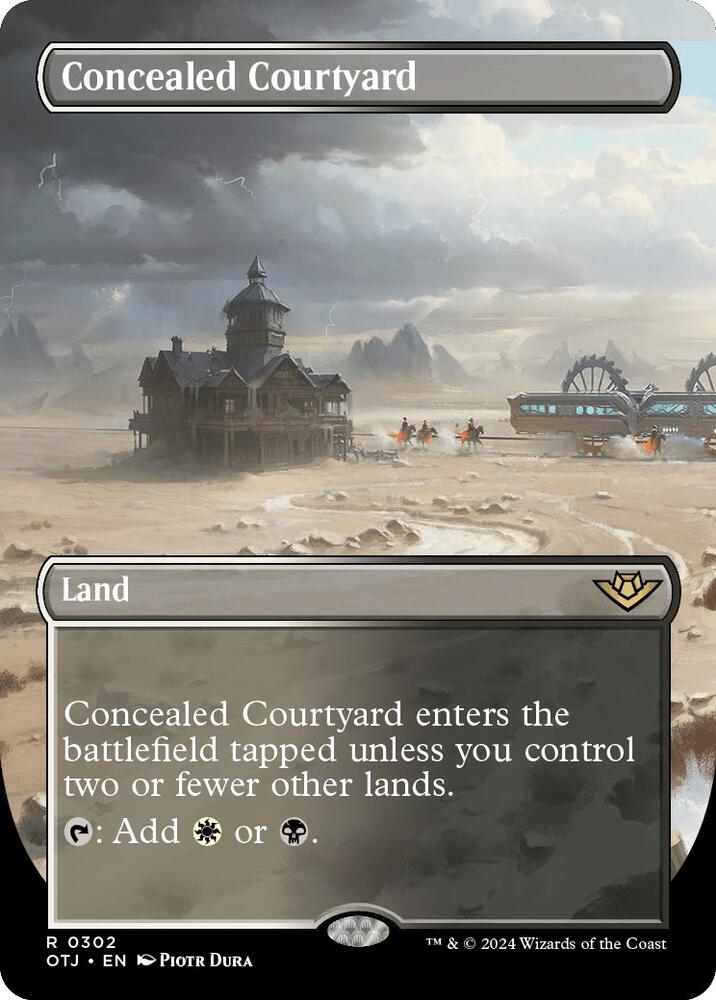 Concealed Courtyard (Borderless) 302 card from Outlaws of Thunder Junction