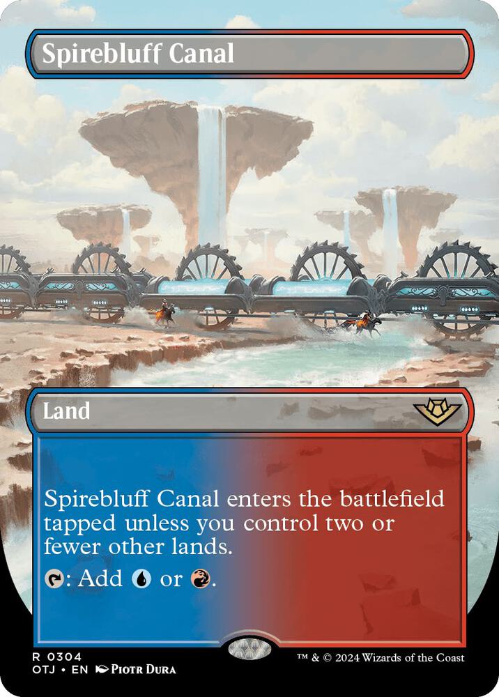 Spirebluff Canal (Borderless) 304 card from Outlaws of Thunder Junction