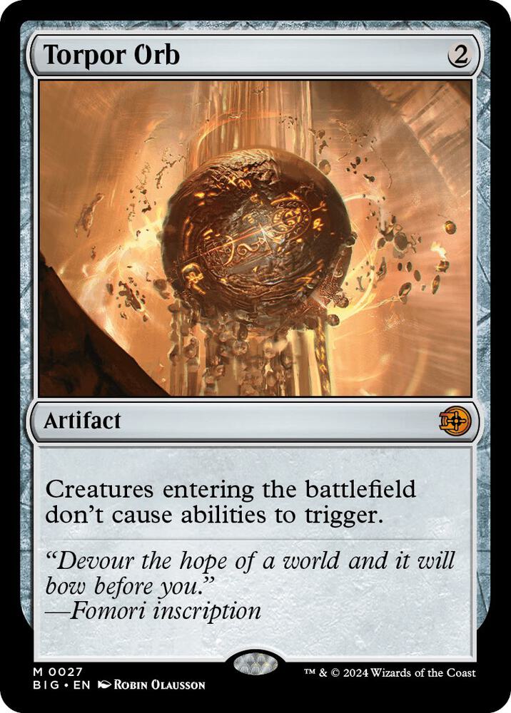 Torpor Orb 27 card from Outlaws of Thunder Junction: The Big Score