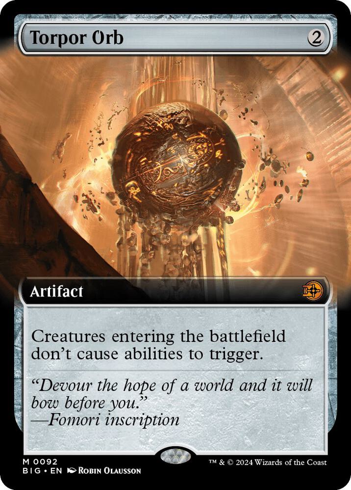 Torpor Orb (Extended Art) 92 card from Outlaws of Thunder Junction: The Big Score