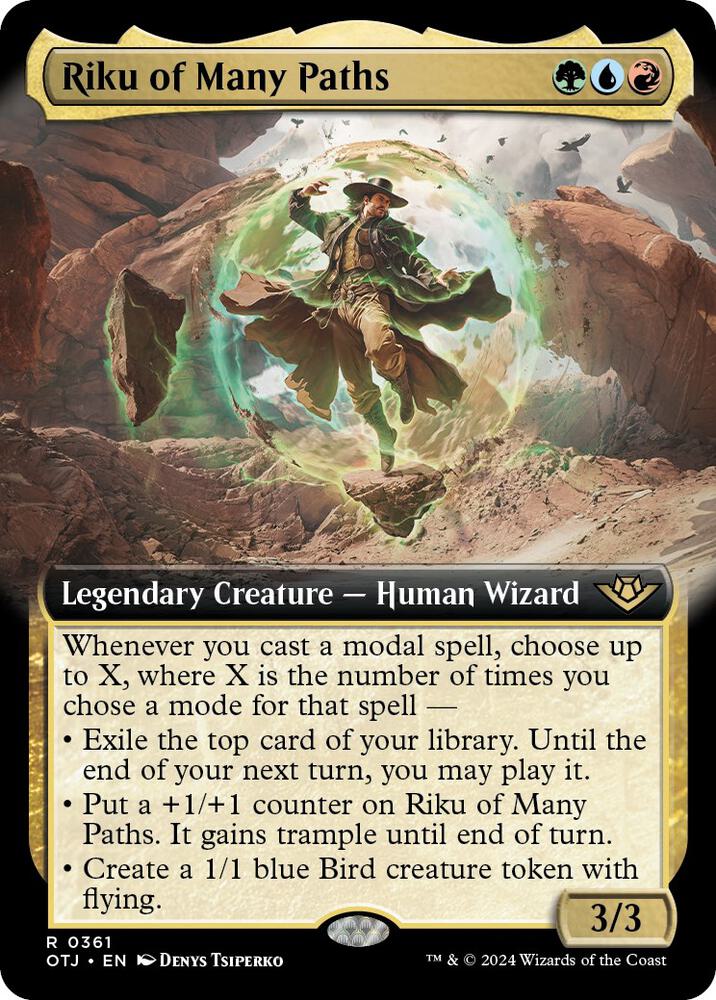 Riku of Many Paths (Extended Art) 361 card from Outlaws of Thunder Junction