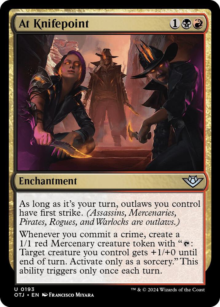 At Knifepoint 193 card from Outlaws of Thunder Junction