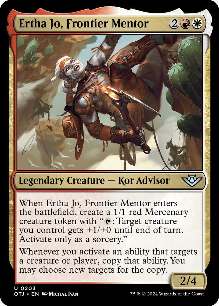 Ertha Jo, Frontier Mentor 203 card from Outlaws of Thunder Junction