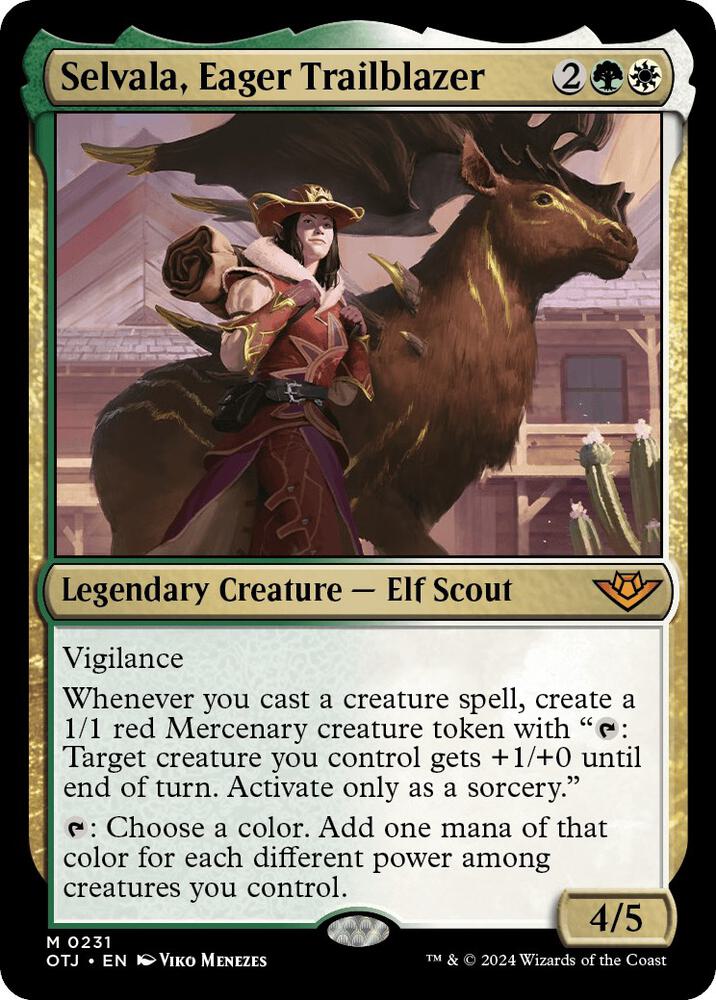 Selvala, Eager Trailblazer 231 card from Outlaws of Thunder Junction