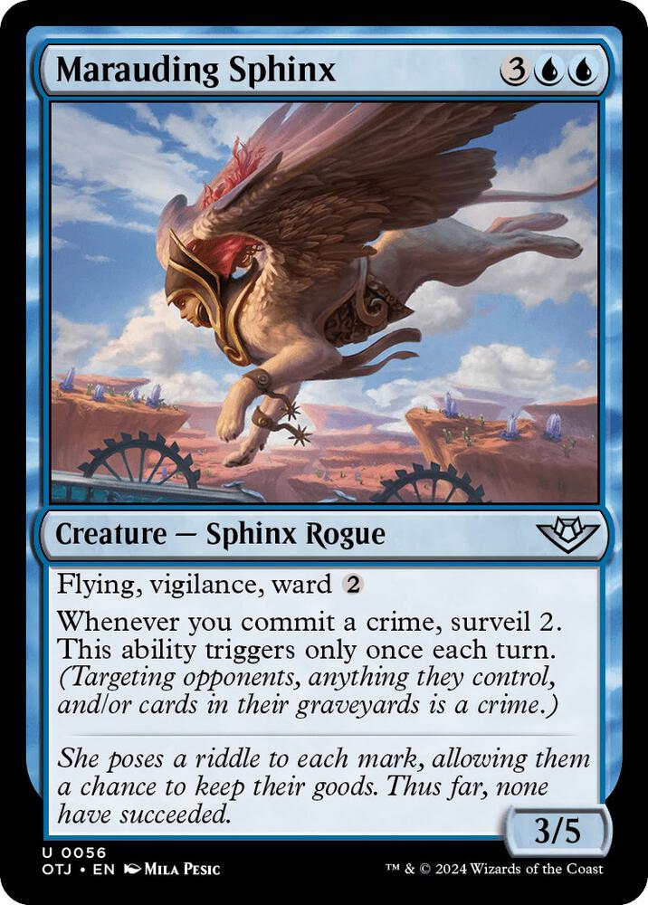 Marauding Sphinx 56 card from Outlaws of Thunder Junction