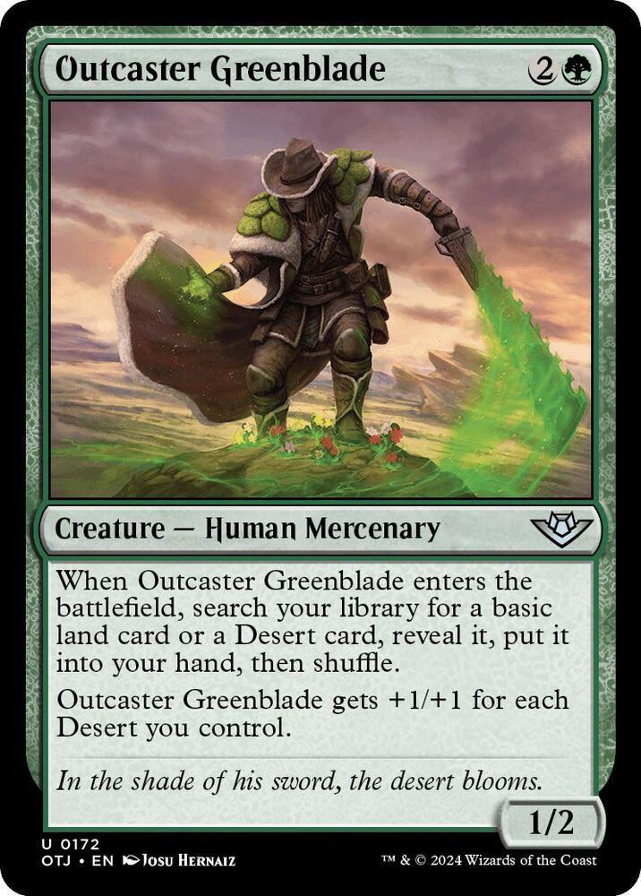 Outcaster Greenblade 172 card from Outlaws of Thunder Junction