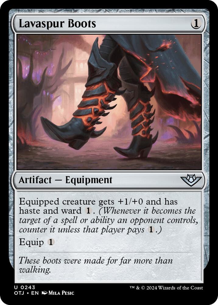 Lavaspur Boots 243 card from Outlaws of Thunder Junction