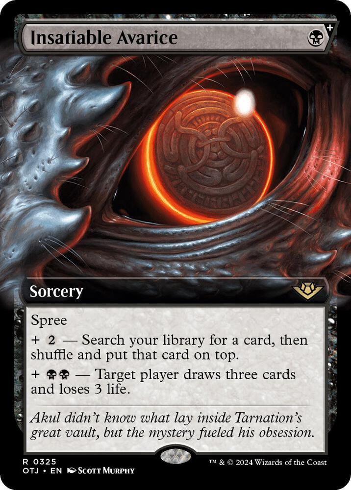 Insatiable Avarice (Extended Art) 325 card from Outlaws of Thunder Junction