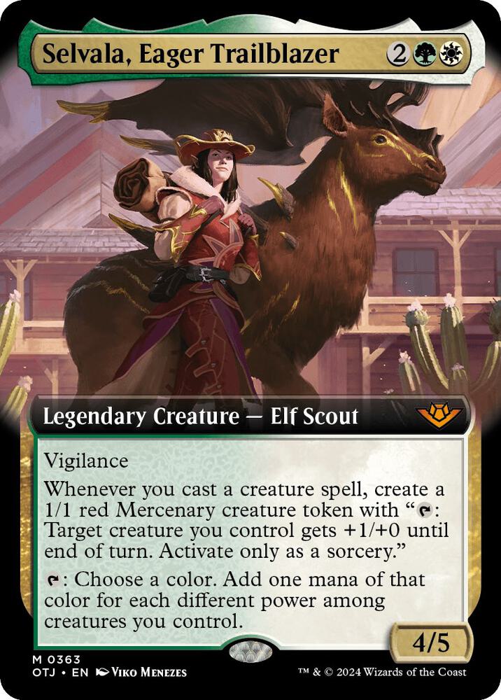 Selvala, Eager Trailblazer (Extended Art) 363 card from Outlaws of Thunder Junction