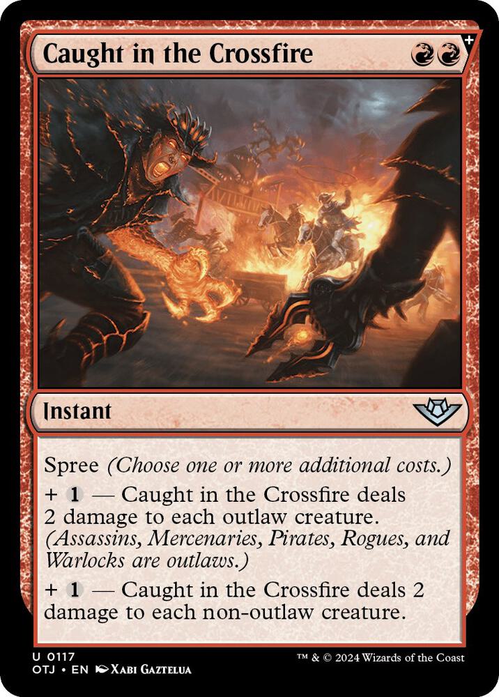 Caught in the Crossfire 117 card from Outlaws of Thunder Junction