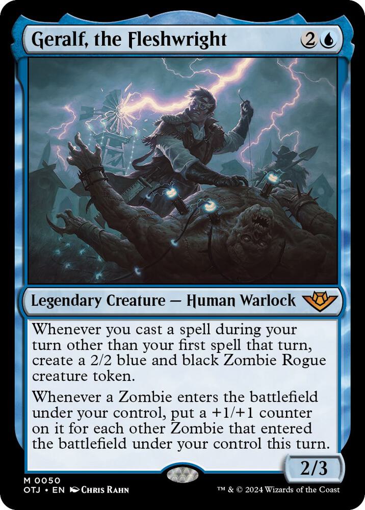 Geralf, the Fleshwright 50 card from Outlaws of Thunder Junction