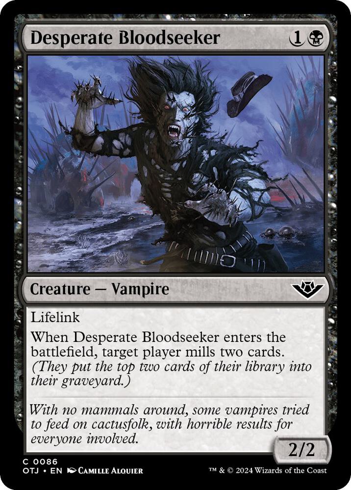 Desperate Bloodseeker 86 card from Outlaws of Thunder Junction