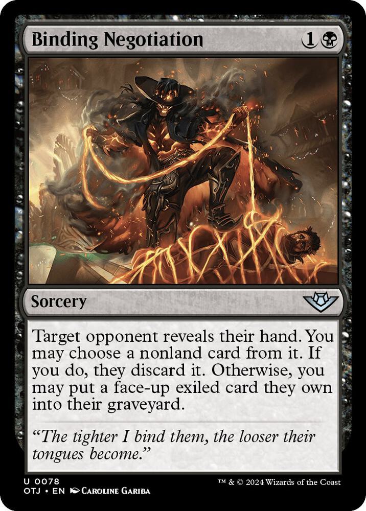 Binding Negotiation 78 card from Outlaws of Thunder Junction