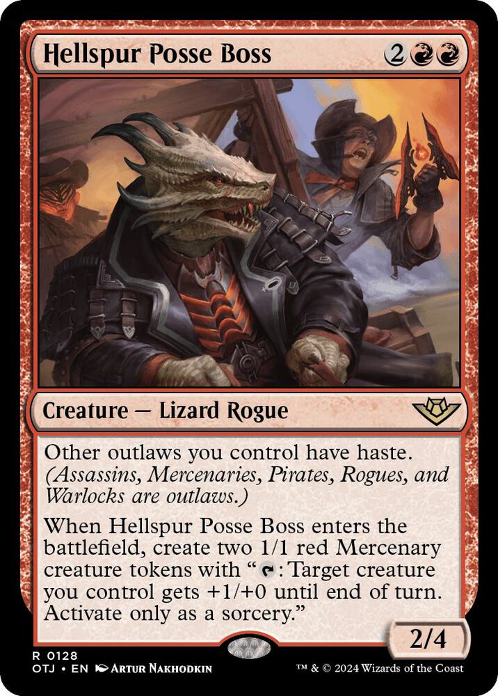 Hellspur Posse Boss 128 card from Outlaws of Thunder Junction