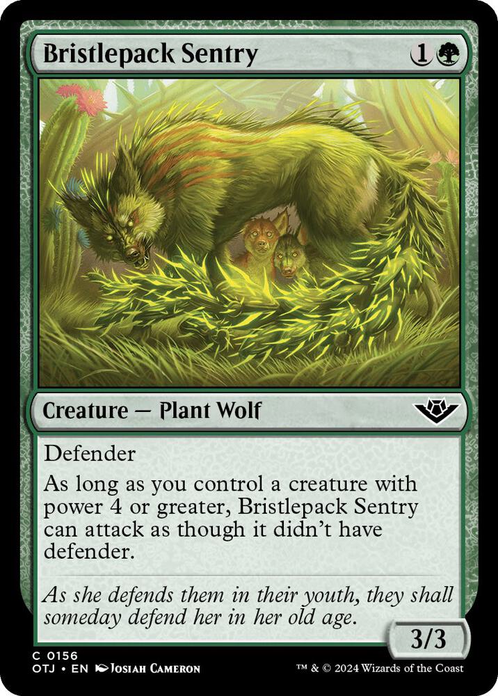Bristlepack Sentry 156 card from Outlaws of Thunder Junction