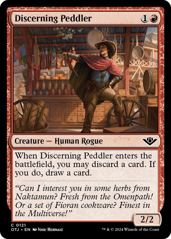 Discerning Peddler 121 card from Outlaws of Thunder Junction