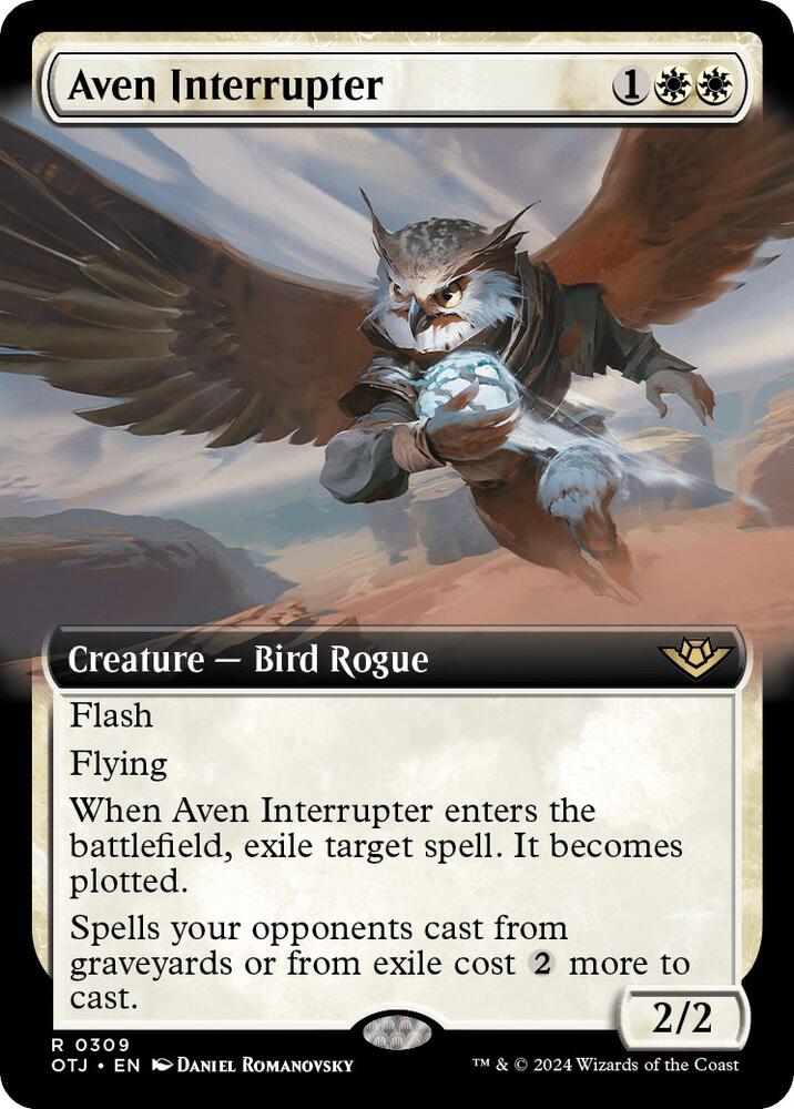 Aven Interrupter (Extended Art) 309 card from Outlaws of Thunder Junction