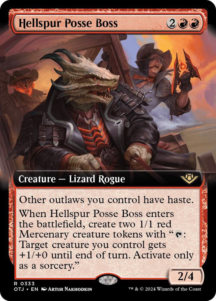 Hellspur Posse Boss (Extended Art) 333 card from Outlaws of Thunder Junction