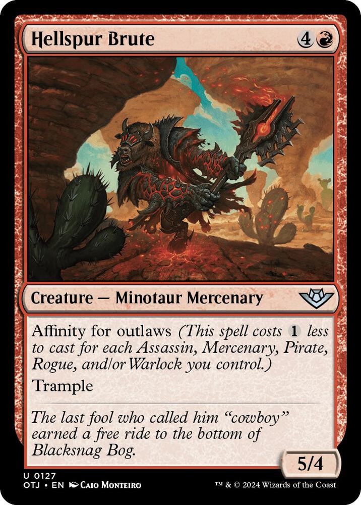 Hellspur Brute 127 card from Outlaws of Thunder Junction
