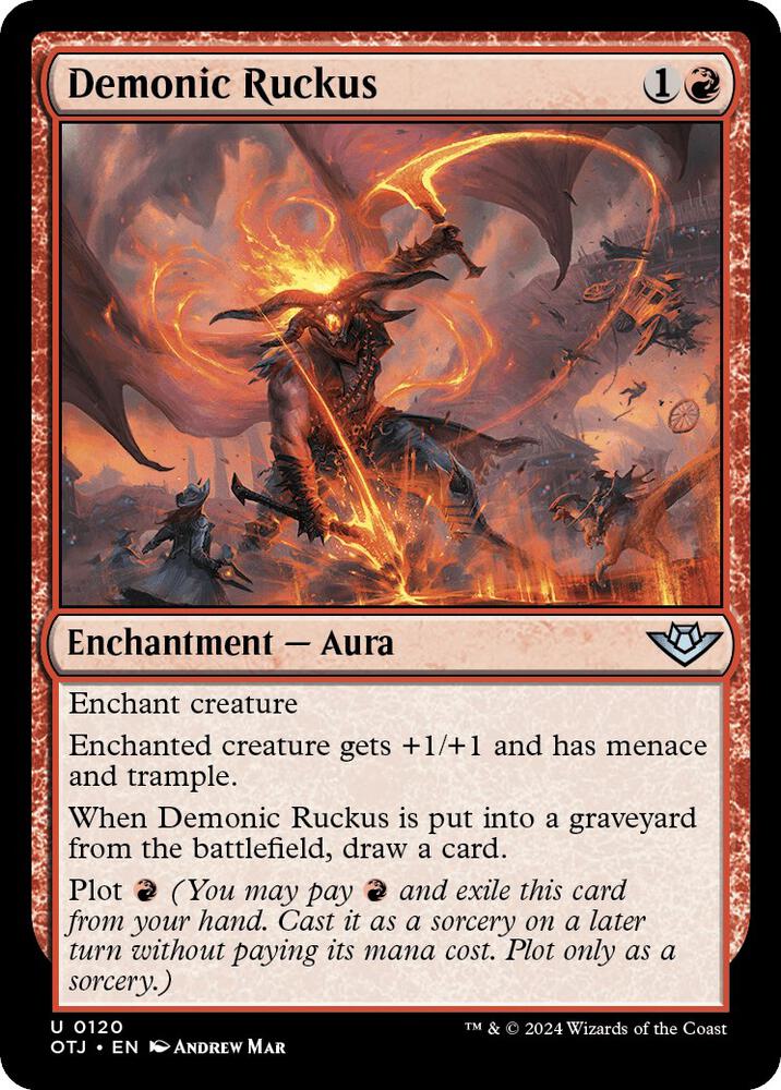 Demonic Ruckus 120 card from Outlaws of Thunder Junction