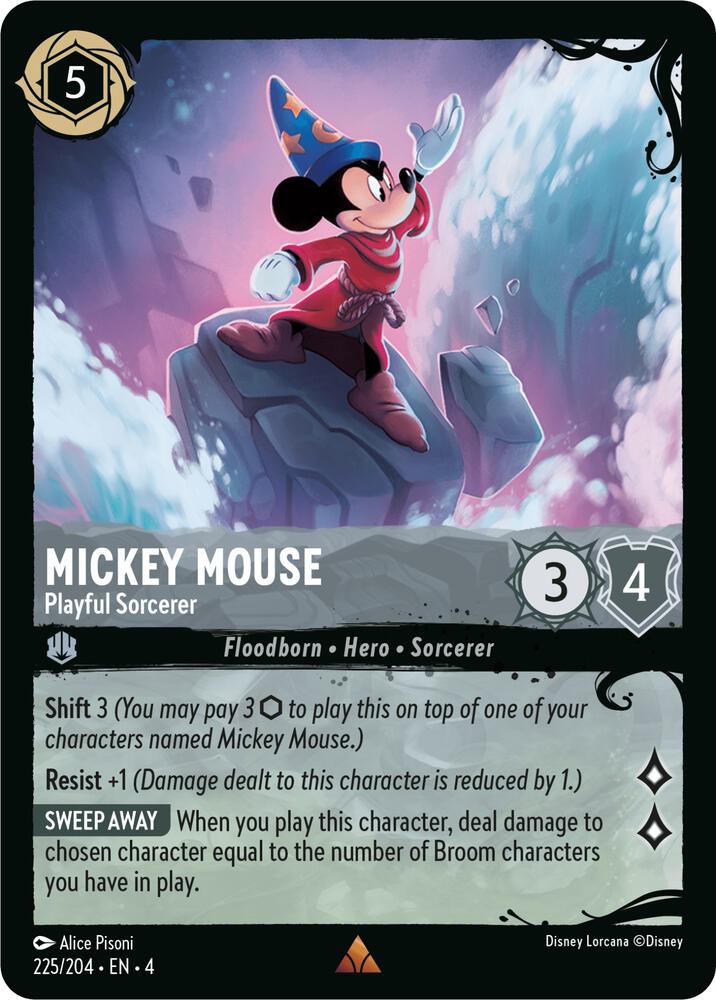 Mickey Mouse - Playful Sorcerer 225/204 card from Illumineer's Quest: Deep Trouble
