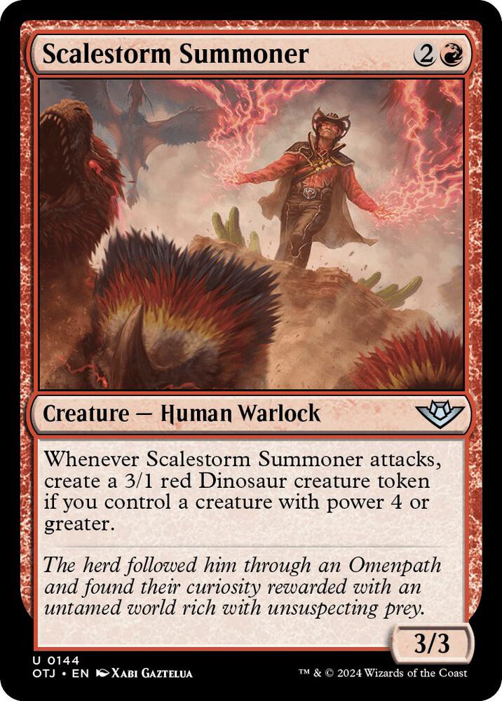Scalestorm Summoner 144 card from Outlaws of Thunder Junction