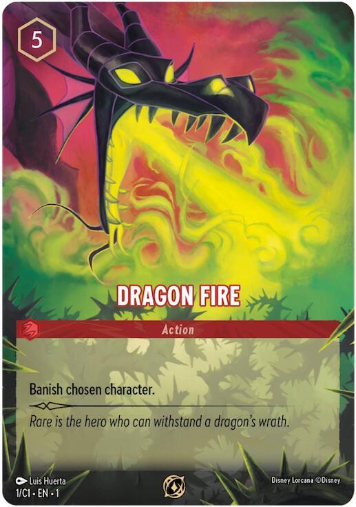 Dragon Fire 1 card from Disney Lorcana Promo Cards