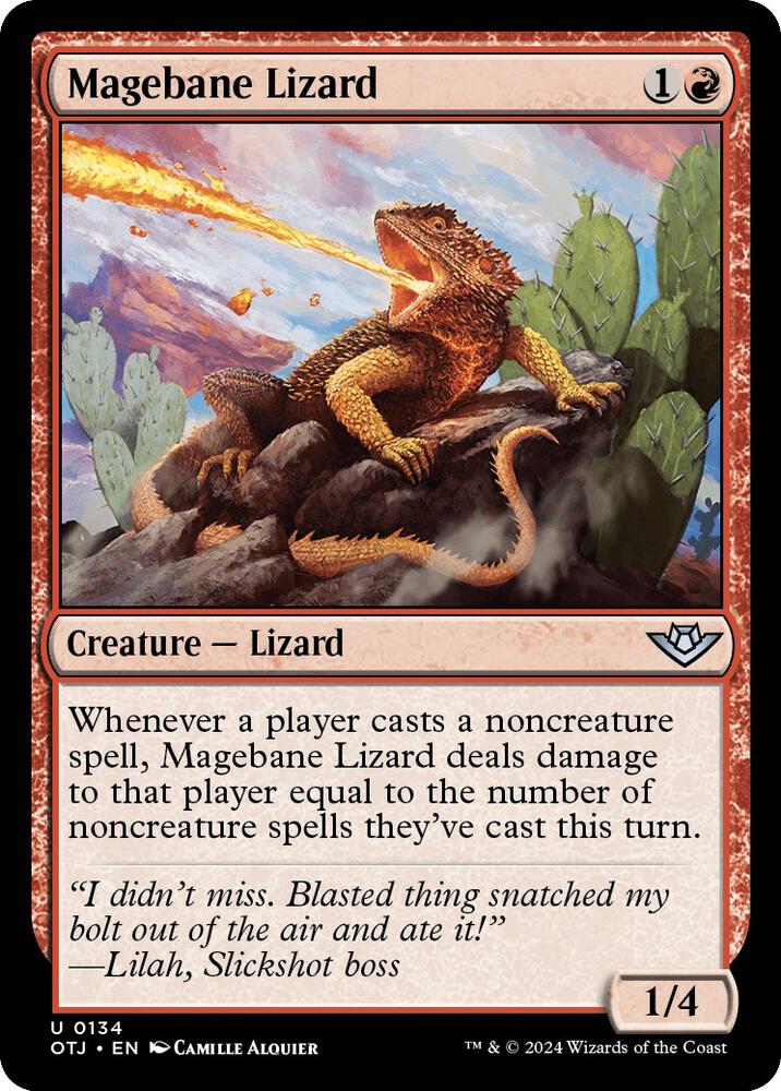 Magebane Lizard 134 card from Outlaws of Thunder Junction