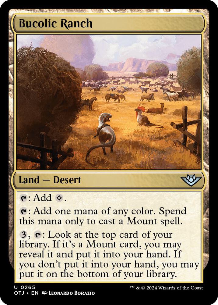 Bucolic Ranch 265 card from Outlaws of Thunder Junction