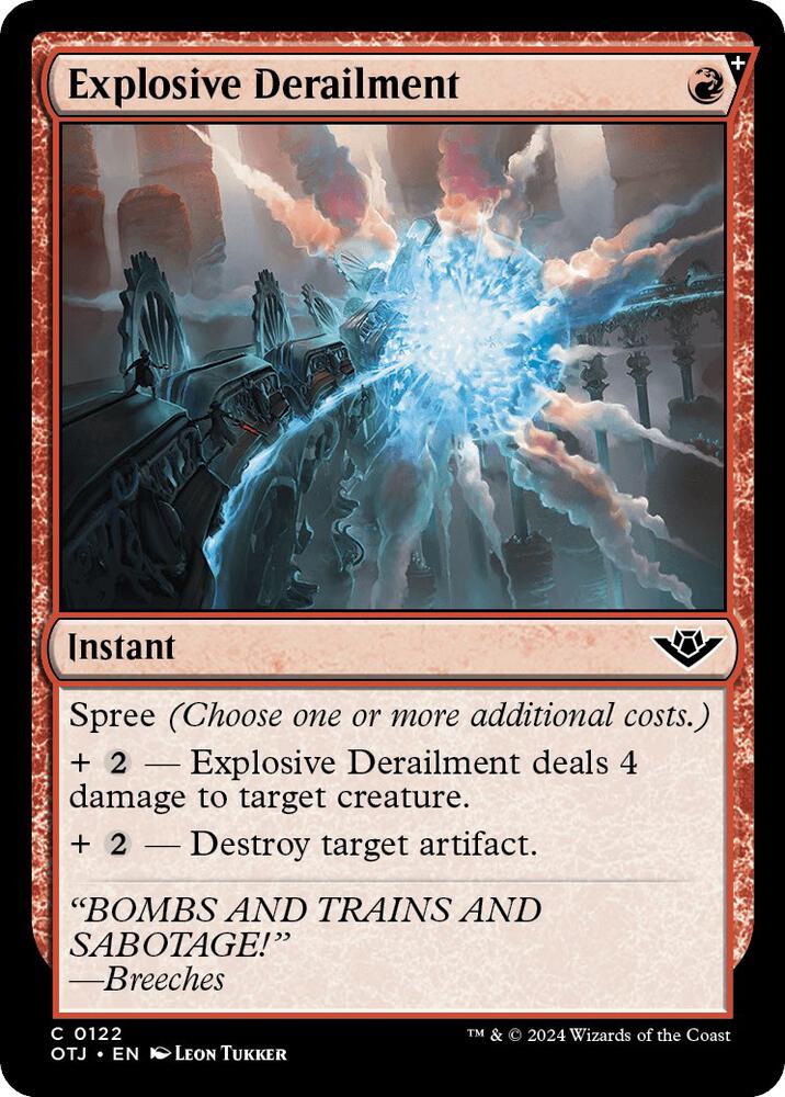 Explosive Derailment 122 card from Outlaws of Thunder Junction