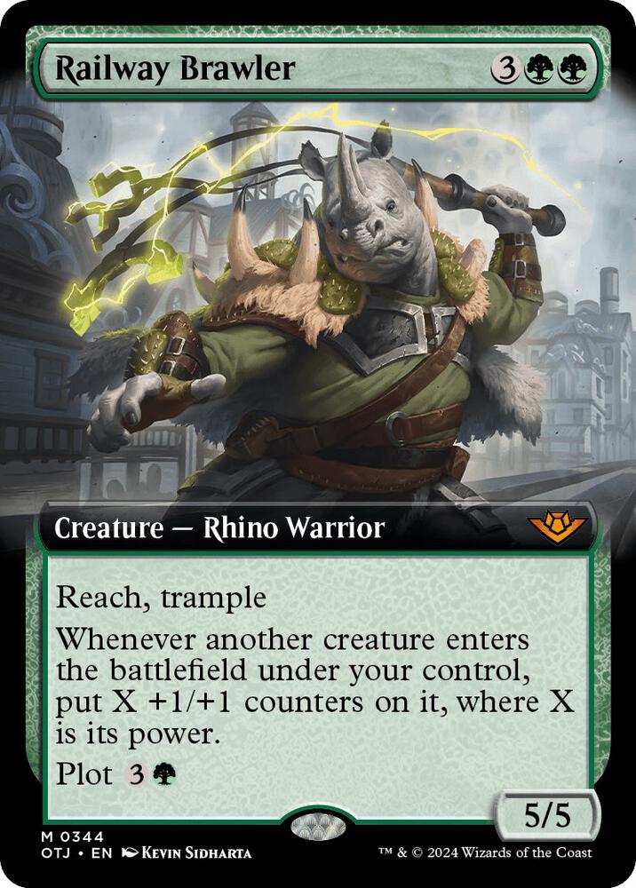 Railway Brawler (Extended Art) 344 card from Outlaws of Thunder Junction