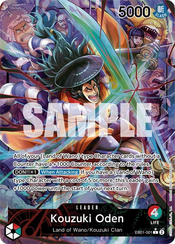 Kouzuki Oden (Alternate Art) EB01-001 card from Extra Booster: Memorial Collection