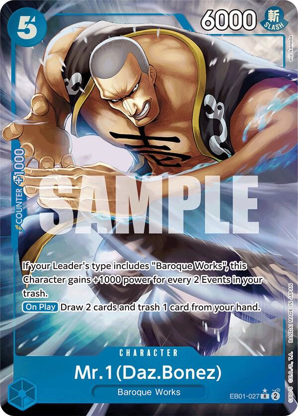 Mr. 1 (Daz.Bonez) (Alternate Art) EB01-027 card from Extra Booster: Memorial Collection