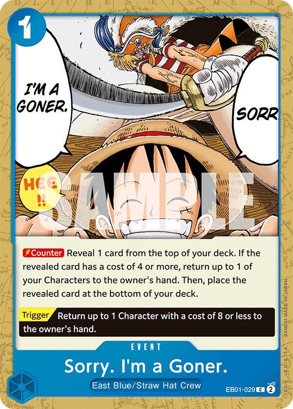 Sorry. I'm a Goner. EB01-029 card from Extra Booster: Memorial Collection