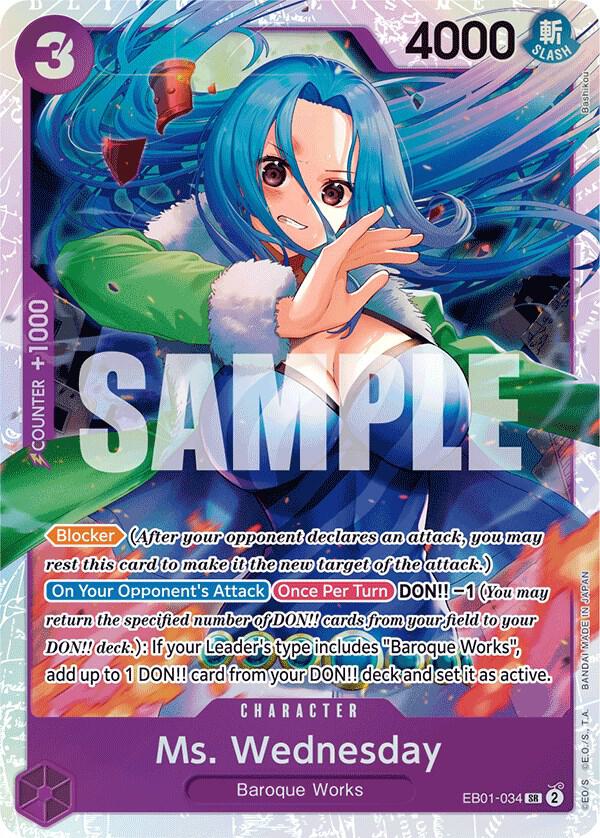 Ms. Wednesday EB01-034 card from Extra Booster: Memorial Collection