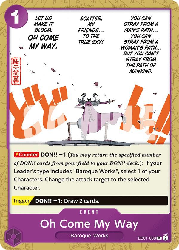 Oh Come My Way EB01-038 card from Extra Booster: Memorial Collection